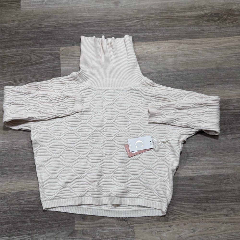 Cyrus turtleneck women size Large sweater cream NWT